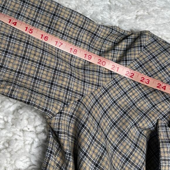 Wrapper Vintage Plaid Fitted Blazer Double Breasted Buttons Neutral Preppy O7 - Picture 10 of 10